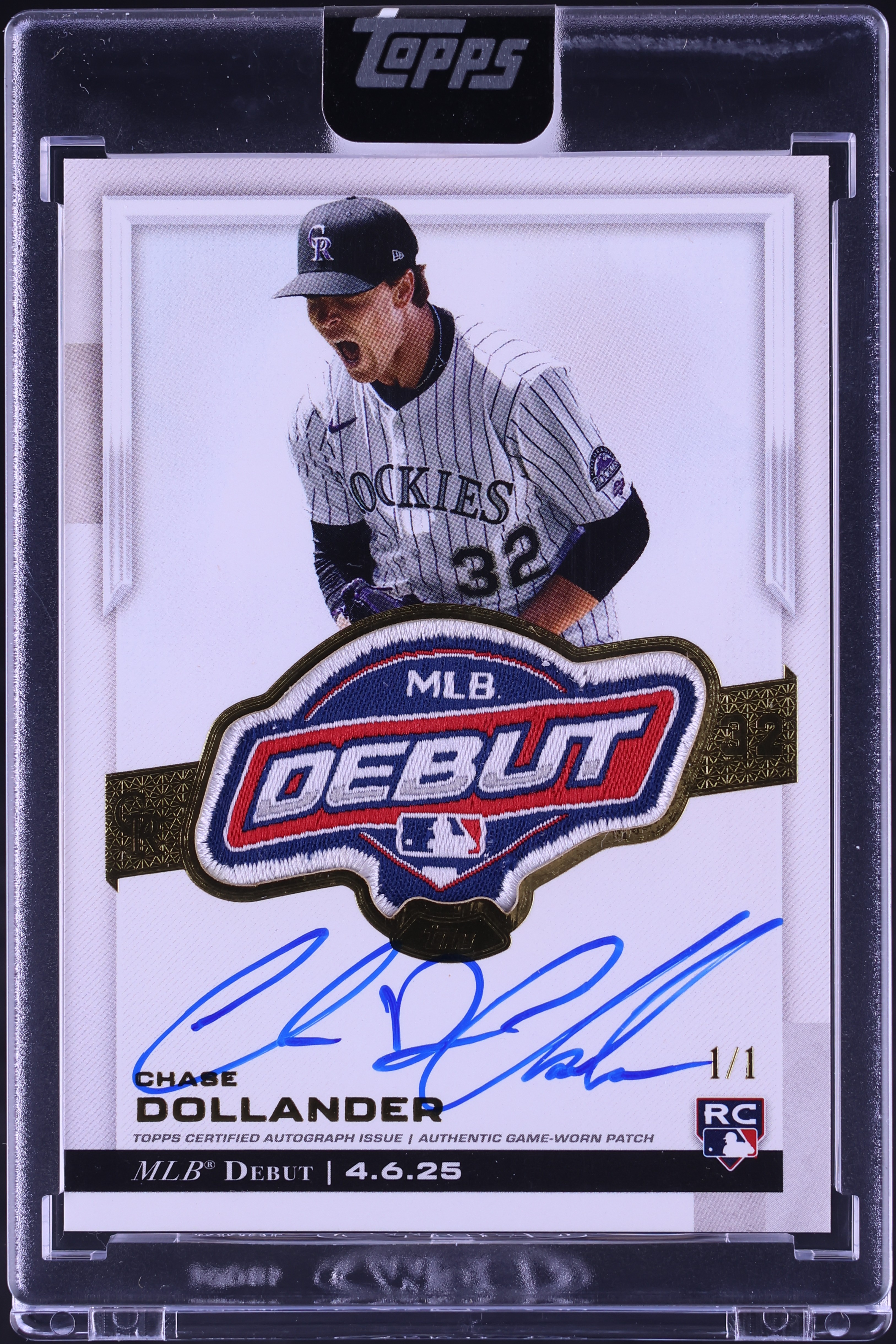 2025 Topps Chrome Update Chase Dollander ROOKIE MLB DEBUT PATCH 