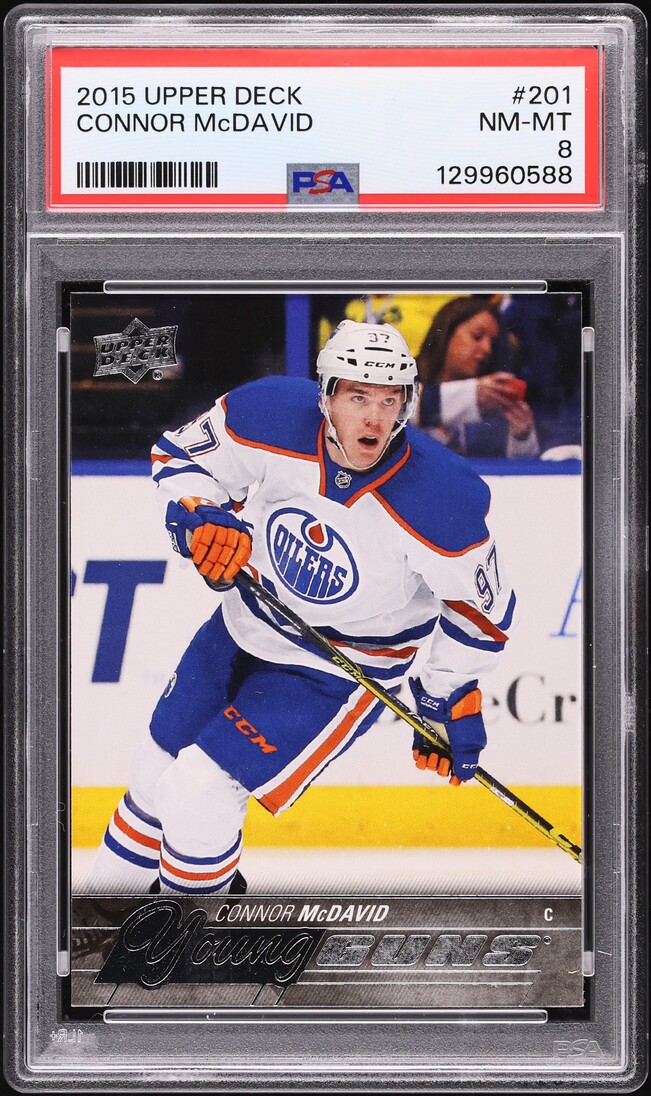 2015 Upper Deck Young Guns Connor McDavid ROOKIE #201 PSA 8 NM-MT