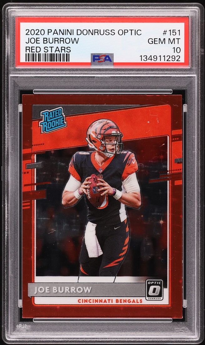 2020 Donruss Optic Red Stars Joe Burrow ROOKIE #151 PSA 10 GEM MINT
