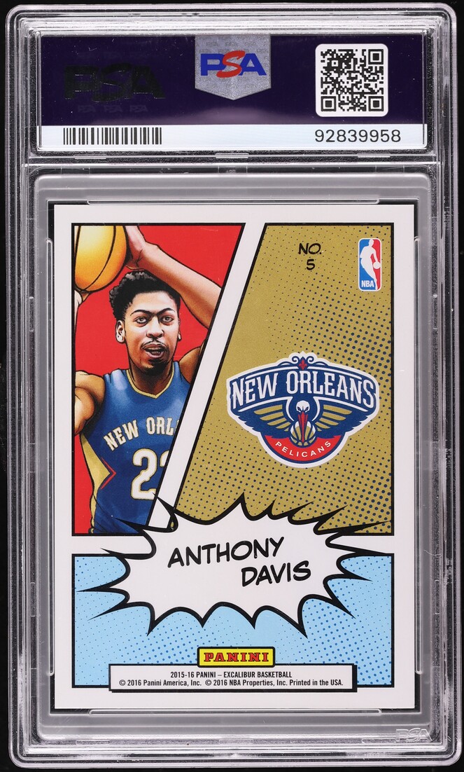 2015 Panini Excalibur Kaboom! Anthony Davis #5 PSA 10 GEM MINT