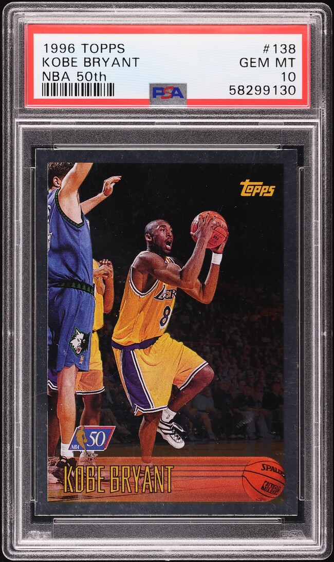 1996 Topps NBA 50th Kobe Bryant ROOKIE #138 PSA 10 GEM MINT