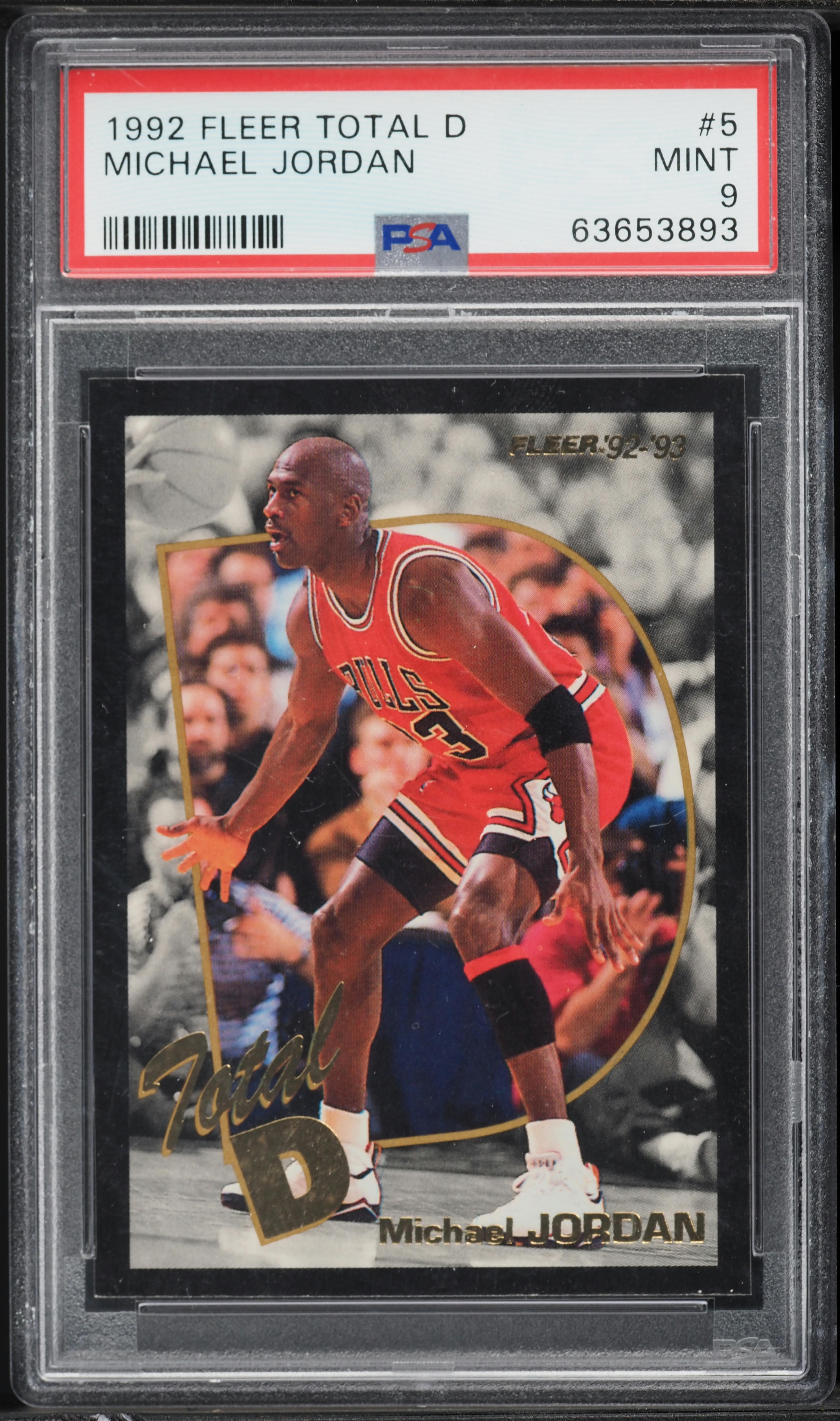 1992 Fleer Total D Michael Jordan #5 PSA 9 MINT on Fanatics Collect