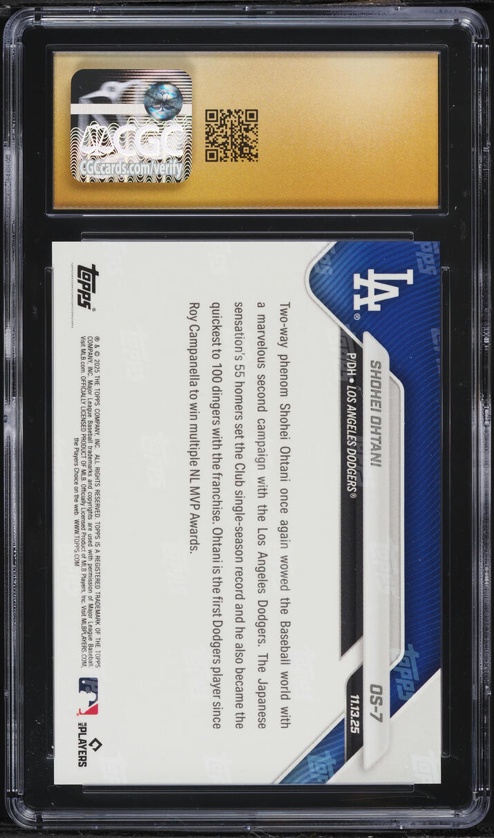 2025 Topps Now Off-Season Shohei Ohtani #OS-7 CGC 10 PRISTINE