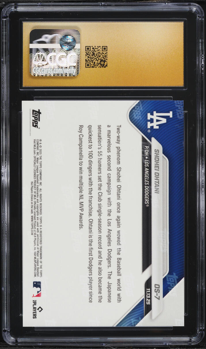 2025 Topps Now Off-Season Shohei Ohtani #OS-7 CGC 10 PRISTINE