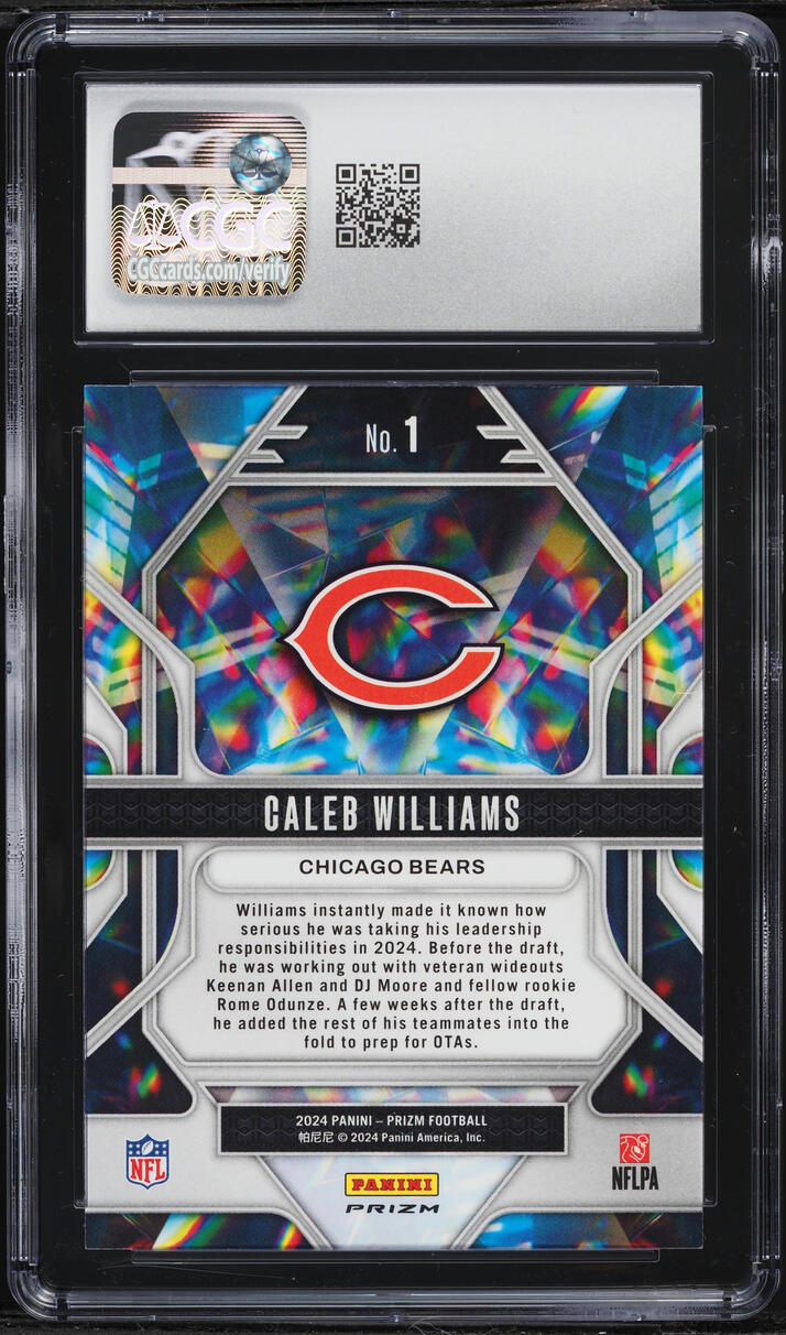 2024 Panini Prizm Prizmatic Silver Caleb Williams ROOKIE #1 CGC 10 GEM MINT