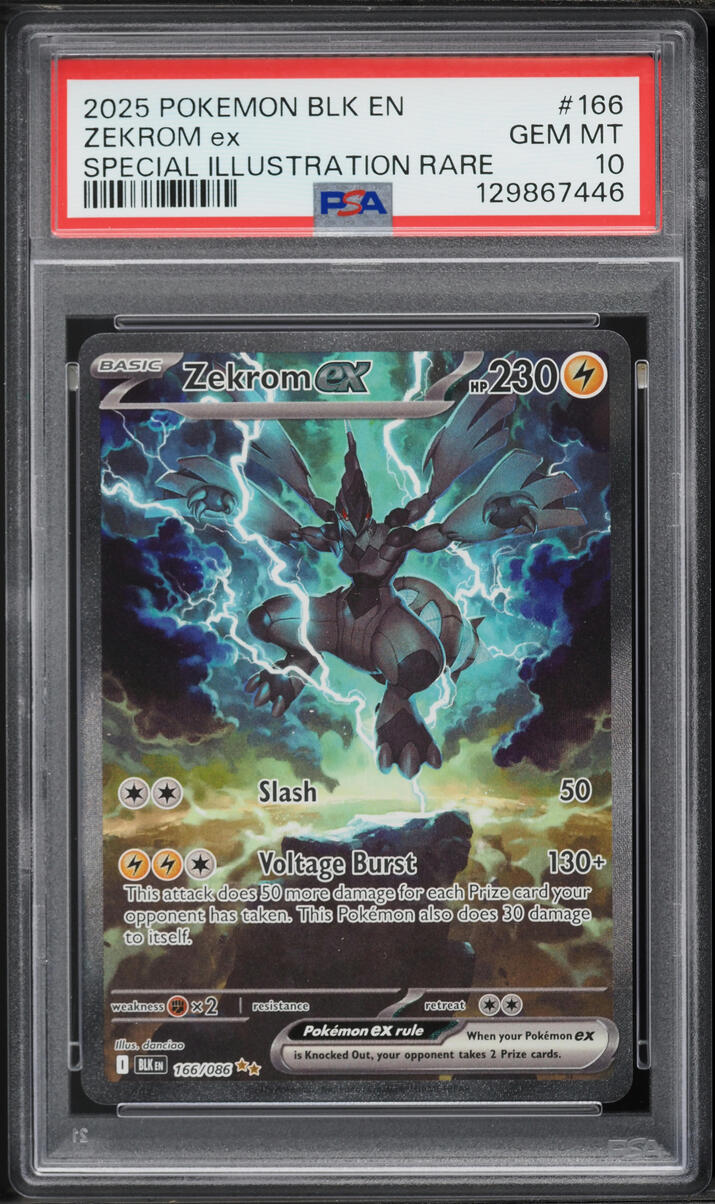 2025 Pokemon Scarlet & Violet Black Bolt SIR Zekrom ex #166 PSA 10
