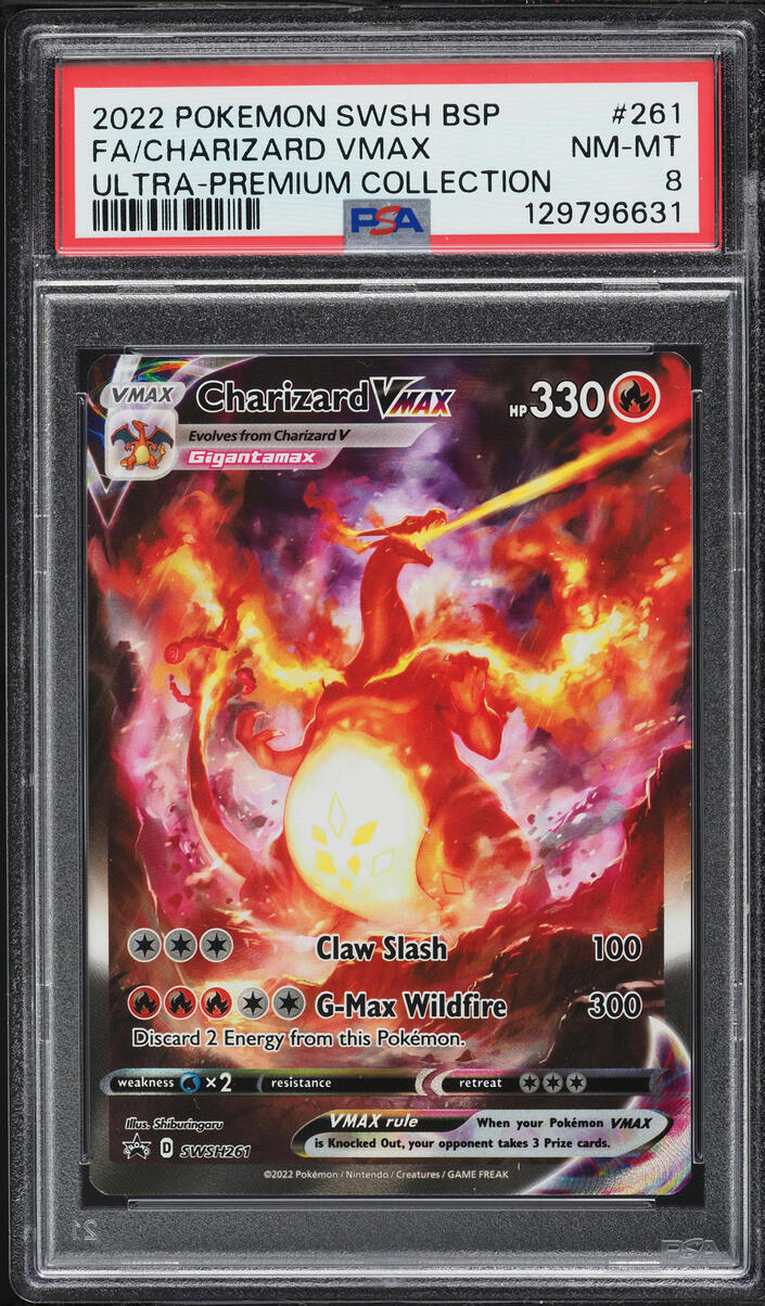 2022 Pokemon Sword & Shield Promo Ultra Premium Alt Art Charizard VMAX #SWSH261 PSA 8 NM-MT