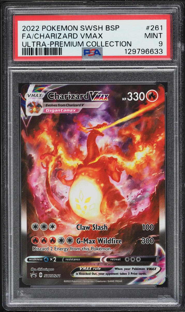 2022 Pokemon Sword & Shield Promo Ultra Premium Alt Art Charizard VMAX #SWSH261 PSA 9 MINT