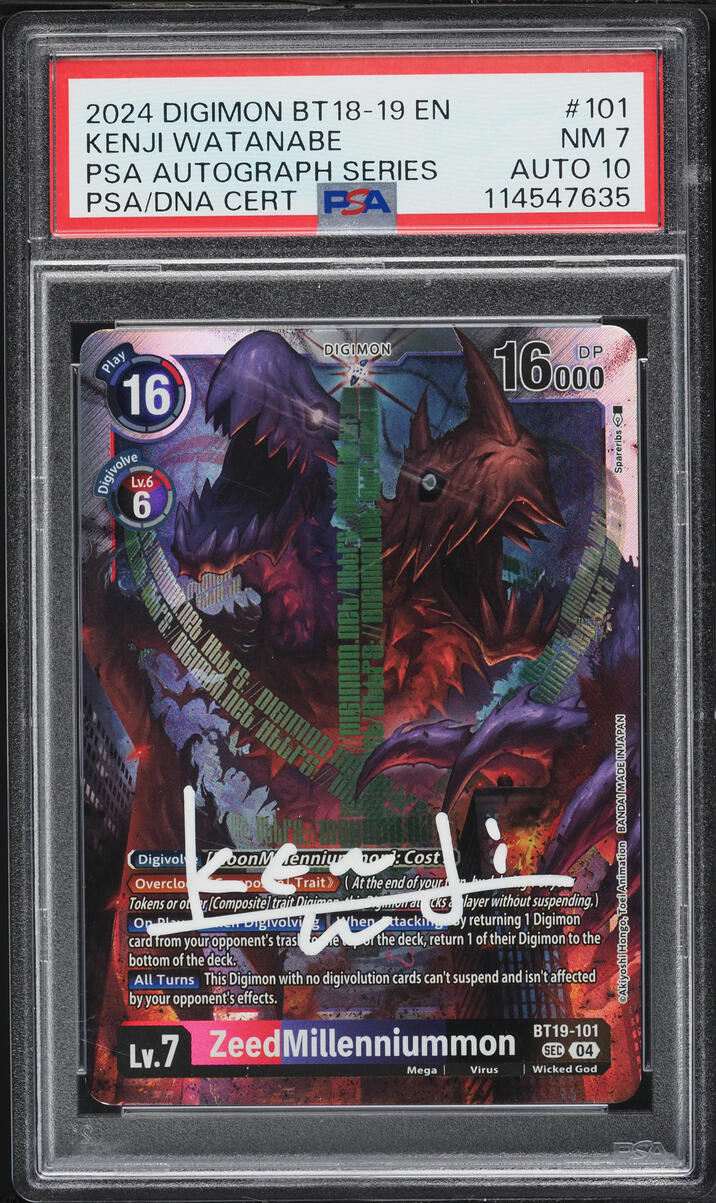 2024 Digimon Special Booster Version 2.0 Zeedmillenniummon Kenji Watanabe  AUTO DNA 10 PSA 7 on Fanatics Collect
