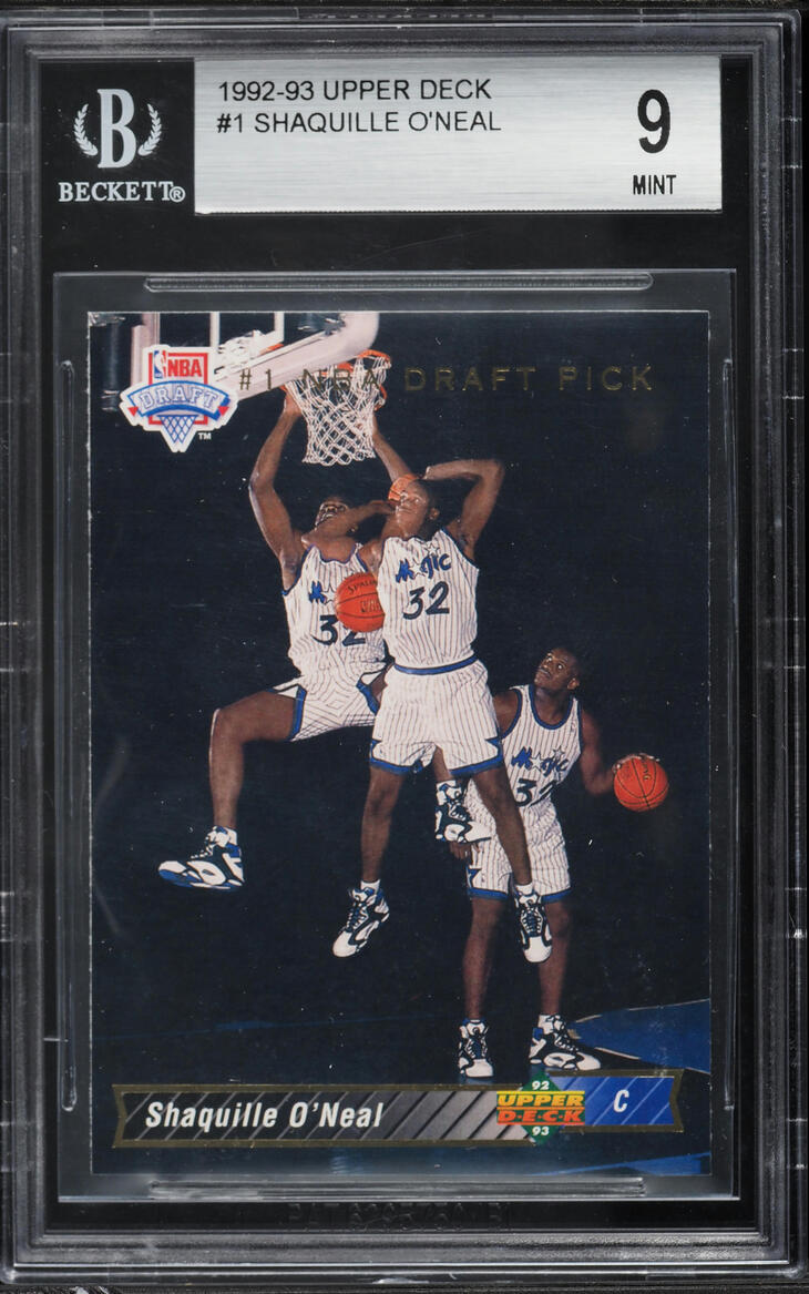 1992 Upper Deck Basketball Shaquille O'Neal ROOKIE #1 BGS 9 MINT