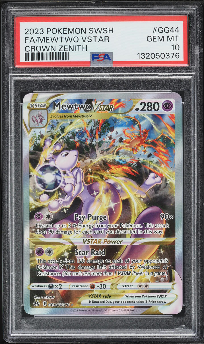 2023 Pokemon Sword & Shield Crown Zenith Alt Art Mewtwo VSTAR #GG44 PSA 10 GEM MINT