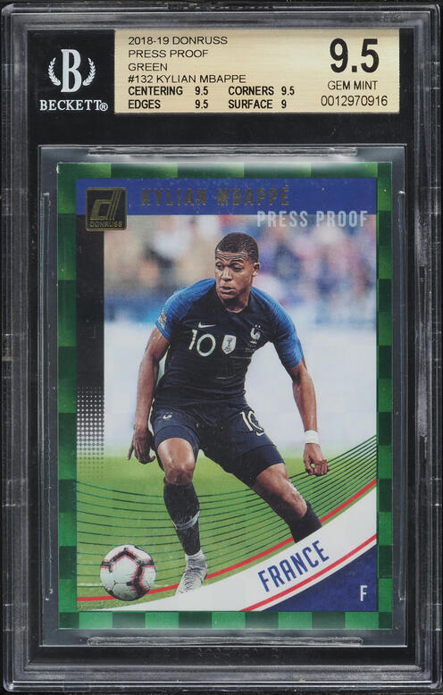 2018 Panini Prizm World Cup Green Orange Wave Kylian Mbappe ROOKIE