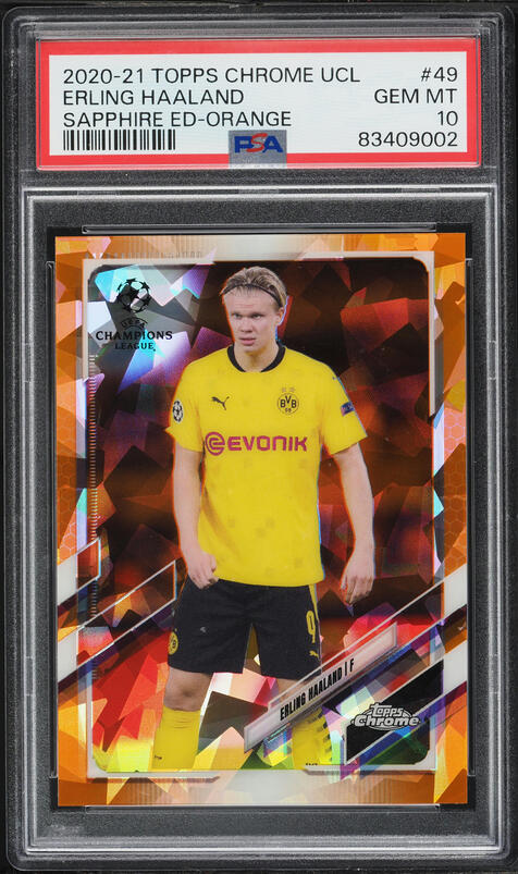 2020 Topps Chrome UEFA Champions League Sapphire Orange Erling