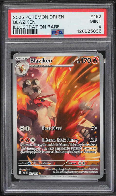 2025 Pokemon Scarlet & Violet Destined Rivals IR Blaziken #192 PSA 9 MINT