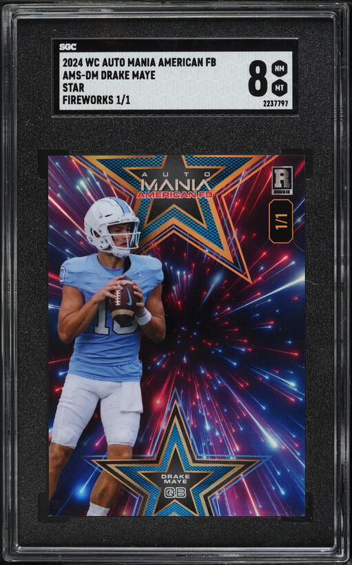 2024 Wild Card Auto Mania American FB Star Fireworks Drake Maye