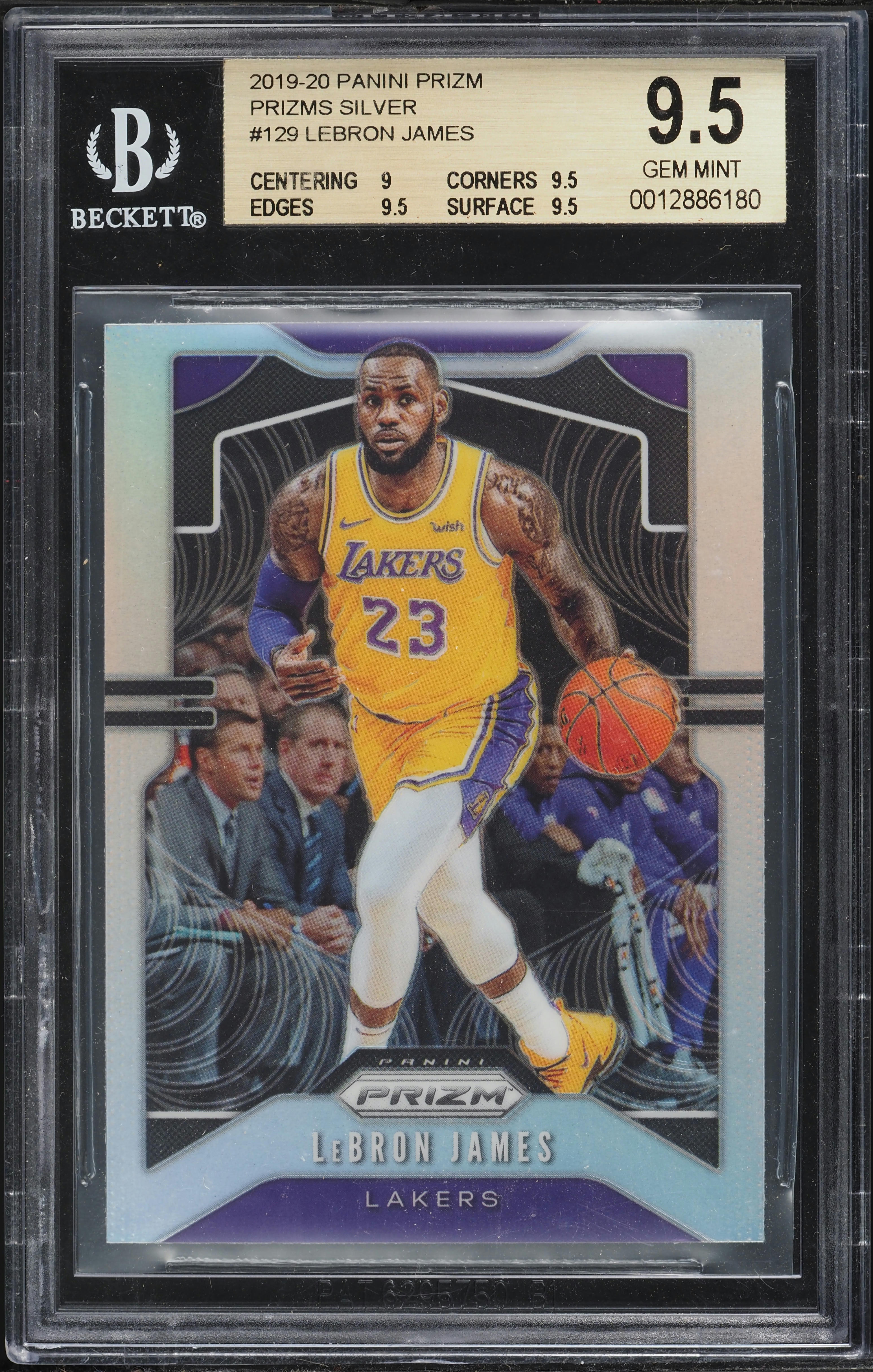 2019 Panini Prizm Silver LeBron James #129 BGS 9.5 GEM MINT on