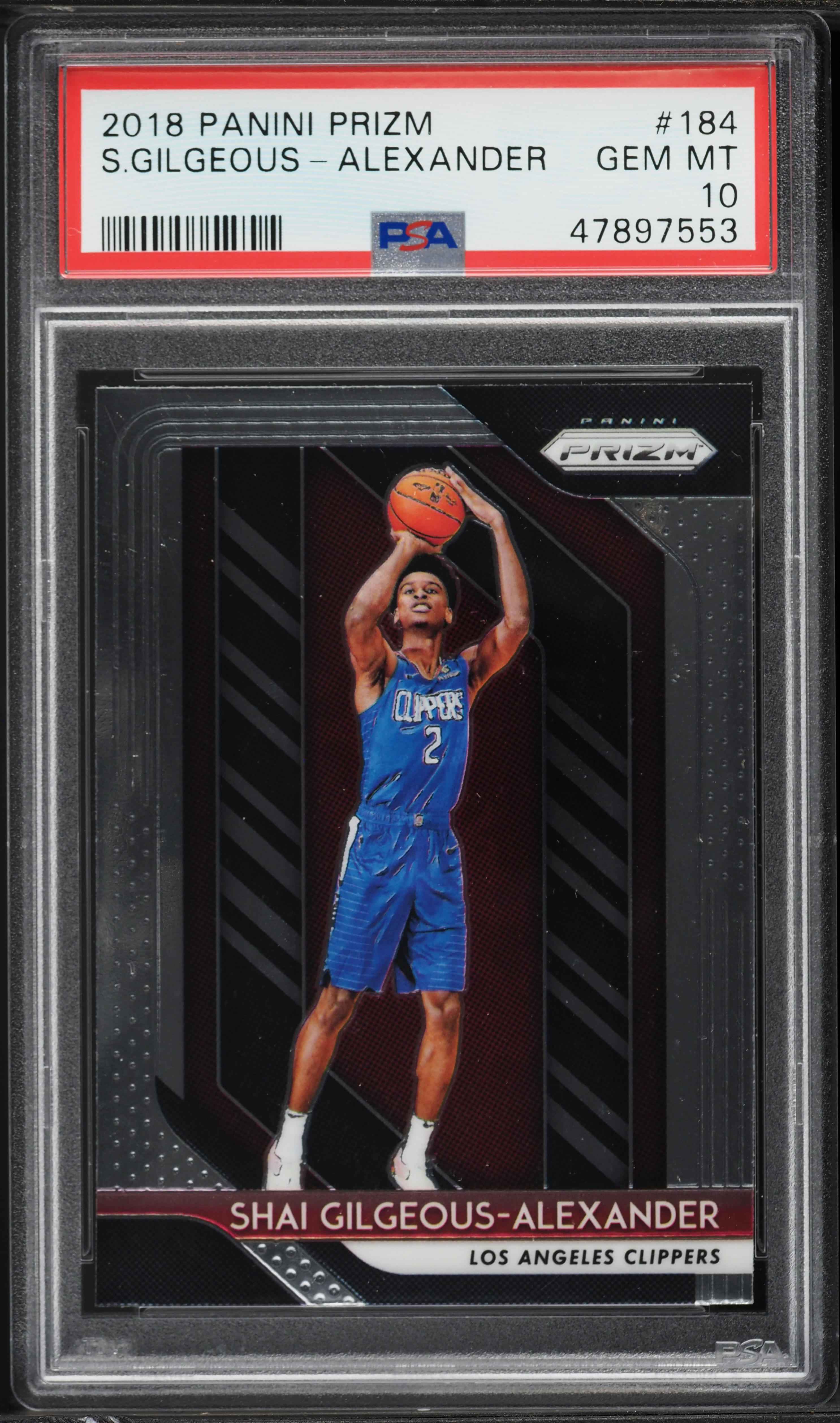 2018 Panini Prizm Shai Gilgeous-Alexander ROOKIE #184 PSA 10 GEM 