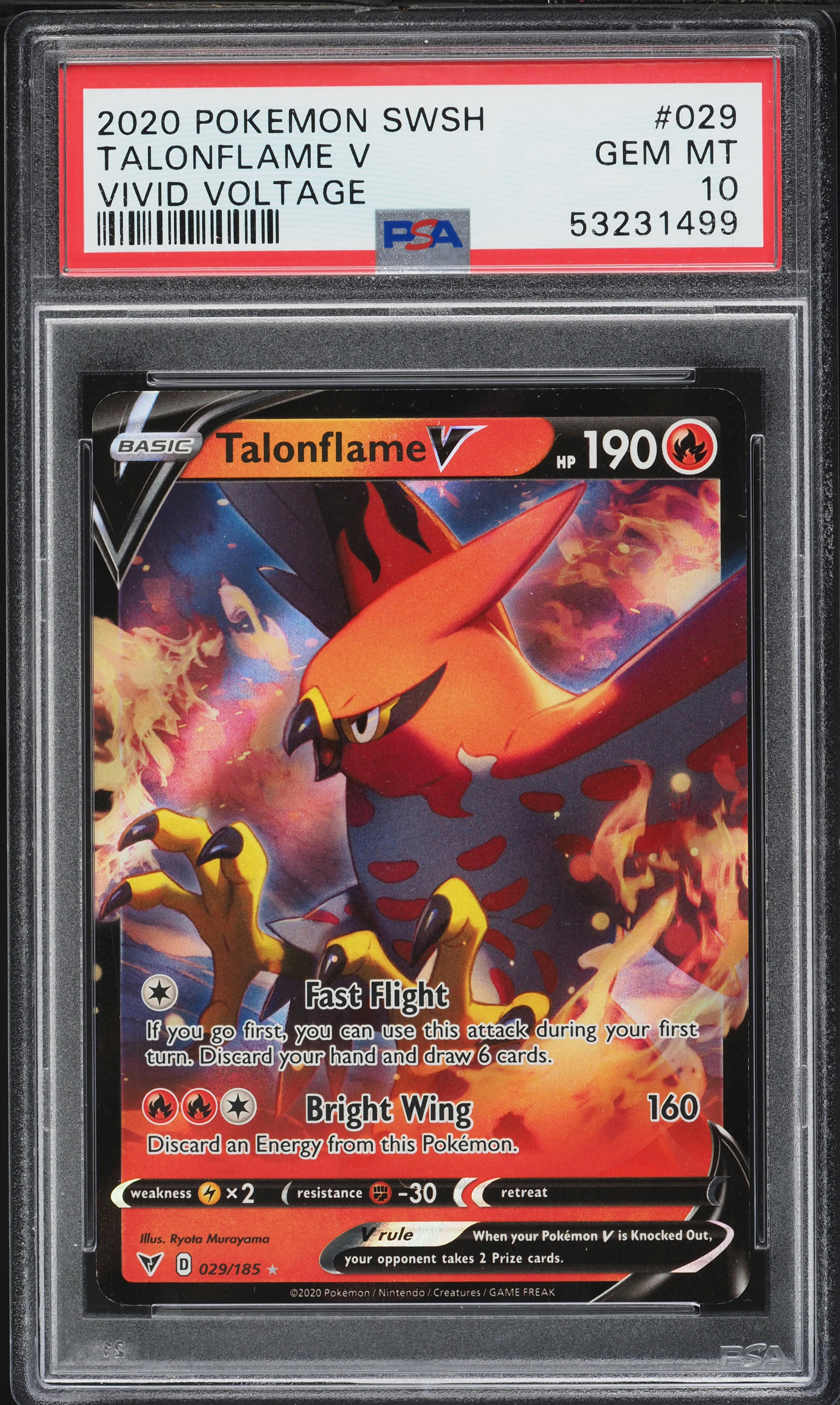 talonflame v pokemon card value Full Art - 168/185 - Vivid Voltage Discard your hand and draw 6 cards Talonflame V - 029/185