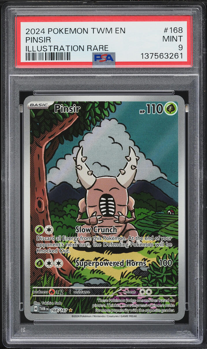 2024 Pokemon Scarlet & Violet Twilight Masquerade IR Pinsir #168 PSA 9 MINT