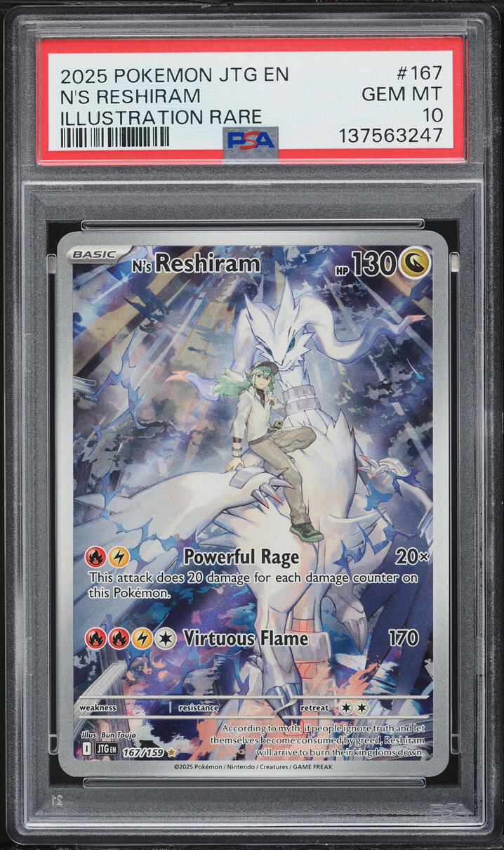 2025 Pokemon Scarlet & Violet Journey Together IR N's Reshiram #167 PSA 10 GEM MINT
