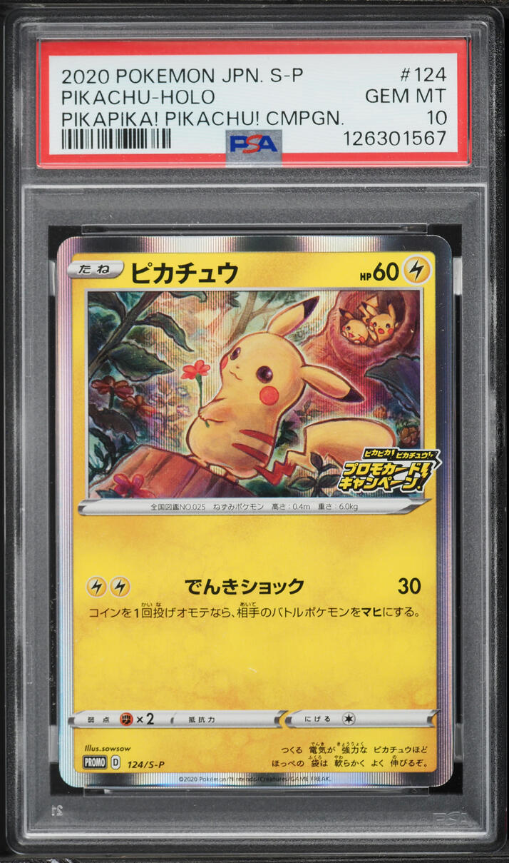 2020 Pokemon Japanese Sword & Shield Promo PikaPika! Holo Pikachu