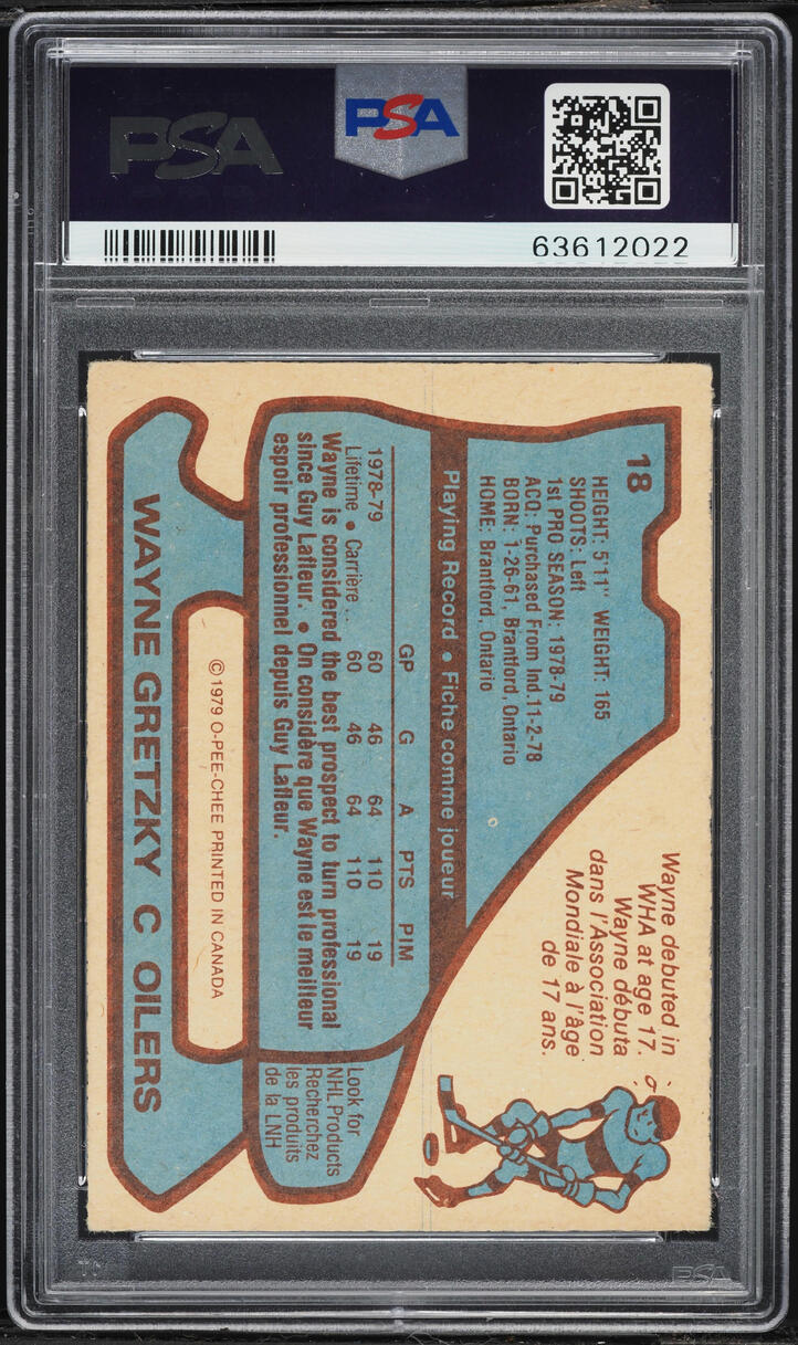 1979 O-Pee-Chee Hockey Wayne Gretzky ROOKIE #18 PSA 5 EX