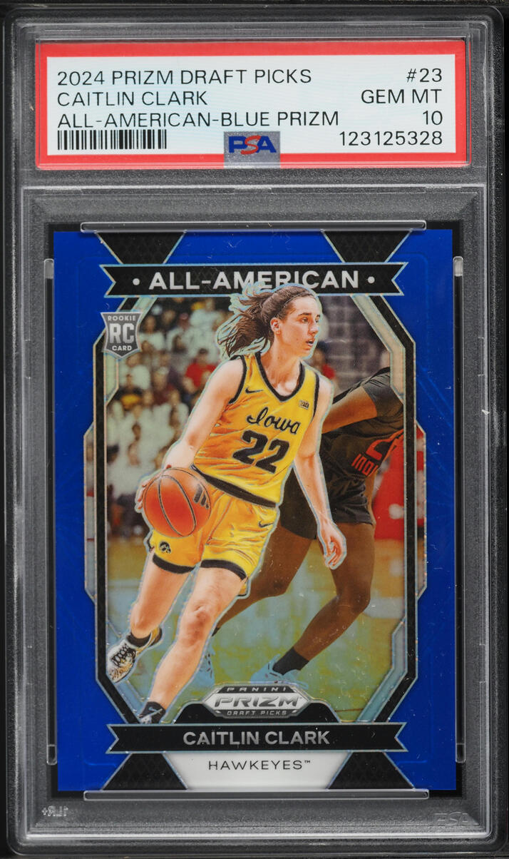 2024 Panini Prizm Draft Picks All-American Blue Caitlin Clark ROOKIE /199 #23 PSA 10 GEM MINT
