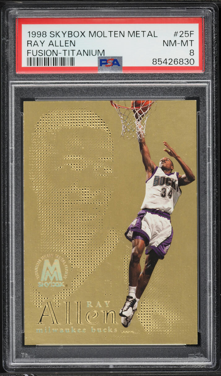 1998 Skybox Molten Metal Fusion Titanium Ray Allen #25F PSA 8 NM-MT