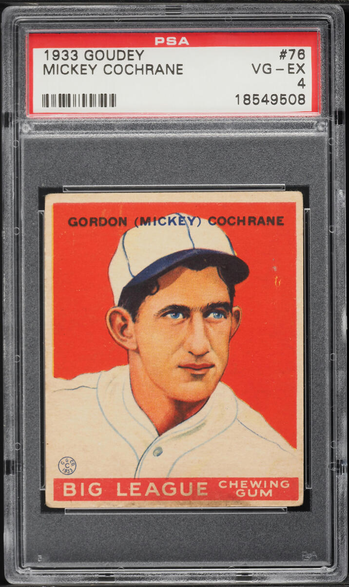 1933 Goudey Mickey Cochrane #76 PSA 4 VGEX