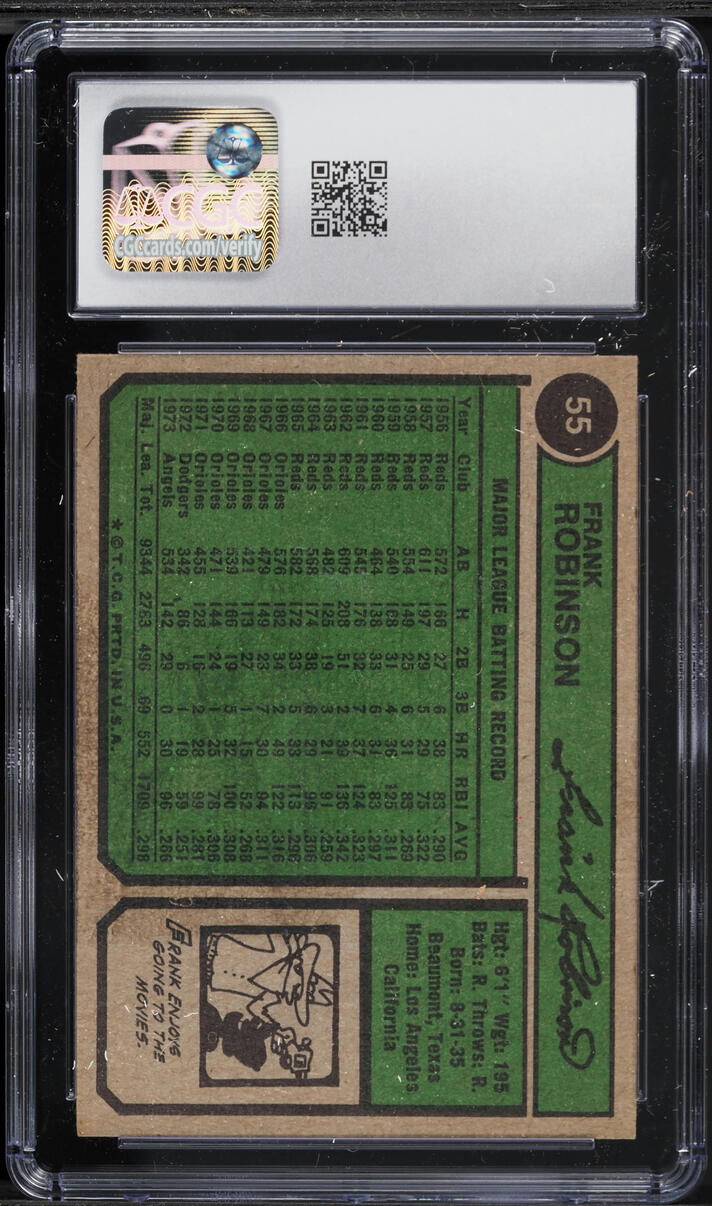 1974 Topps Frank Robinson #55 CGC 6 EXMT