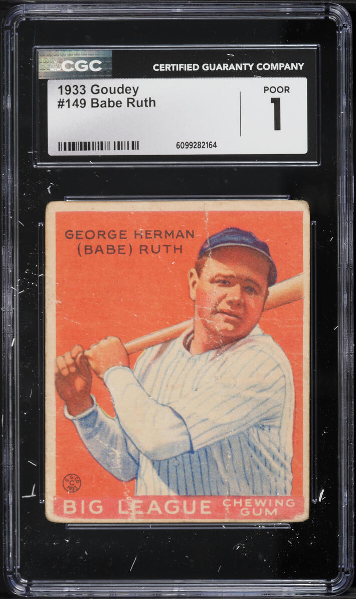 1933 Goudey Babe Ruth #149 CGC 1 PR
