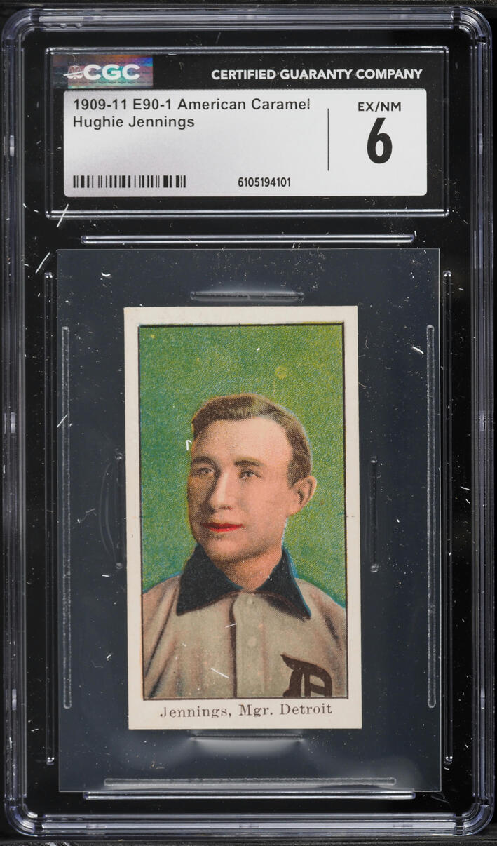 1909-11 E90-1 American Caramel Hughie Jennings CGC 6 EXMT