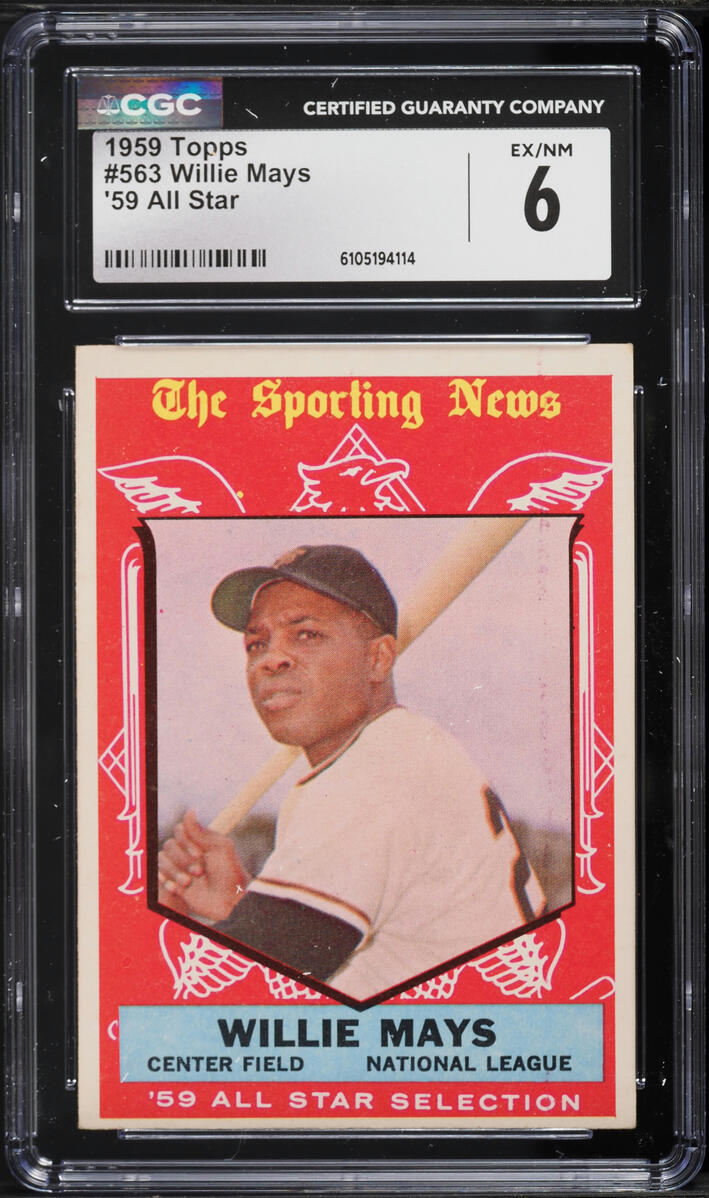 1959 Topps All Star Willie Mays #563 CGC 6 EXMT