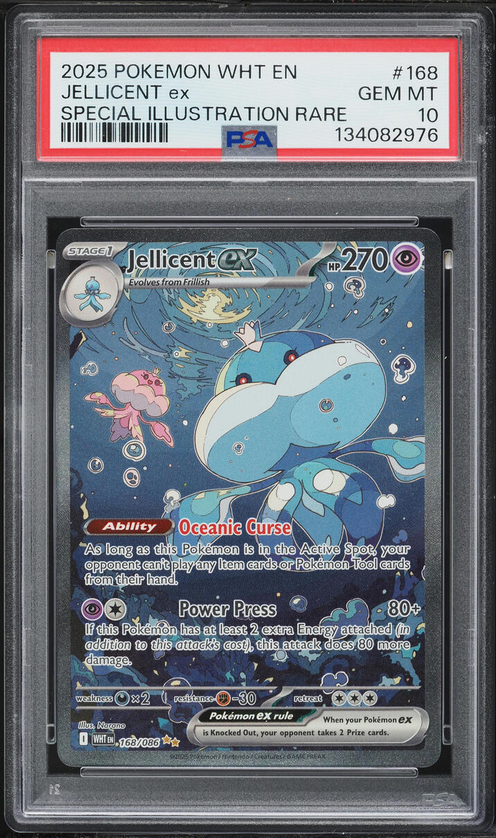 2025 Pokemon Scarlet & Violet White Flare SIR Jellicent EX #168 PSA 10 GEM MINT