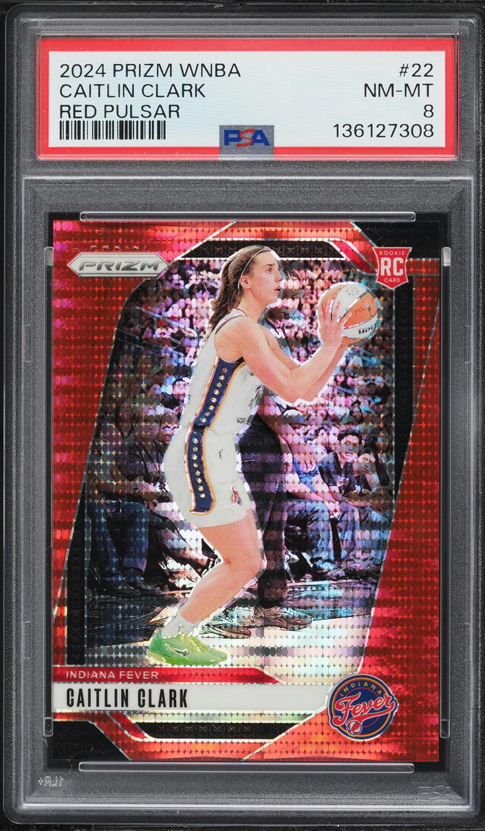 2024 Panini Prizm WNBA Red Pulsar Caitlin Clark /299 #22 PSA 8 NM-MT