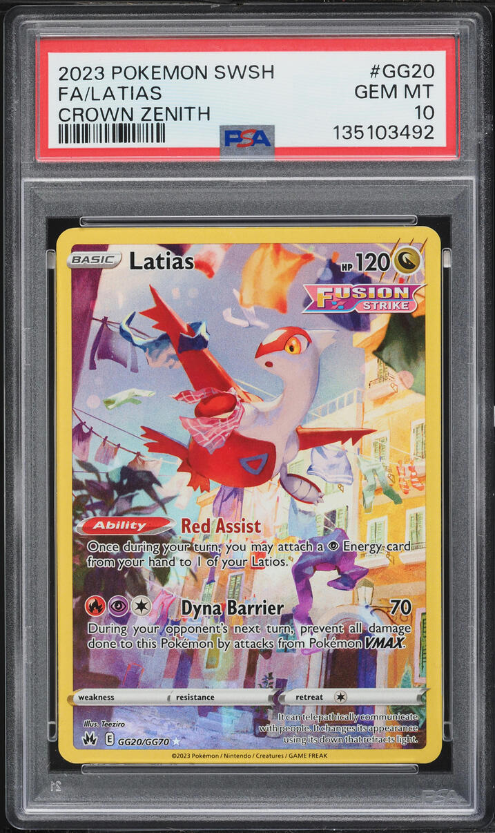 2023 Pokemon Sword & Shield Crown Zenith Full Art Latias #GG20 PSA 10 GEM MINT