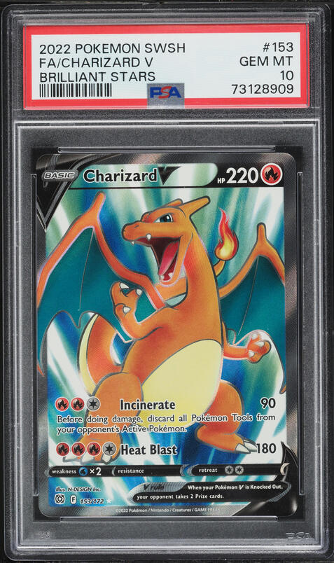pokemon card value brilliant stars Simisear V 027/172 Brilliant Stars Ultra Rare Holo Pokemon Card Near M main image 1