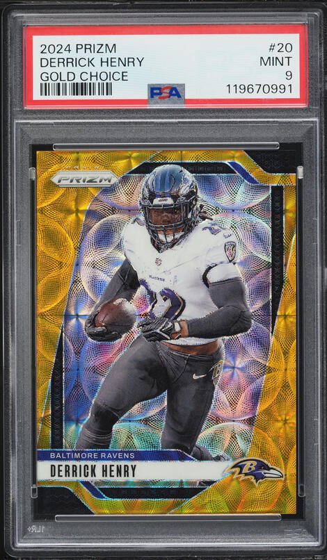 2024 Panini Prizm Gold Choice Derrick Henry 1/10 #20 PSA 9 MINT on