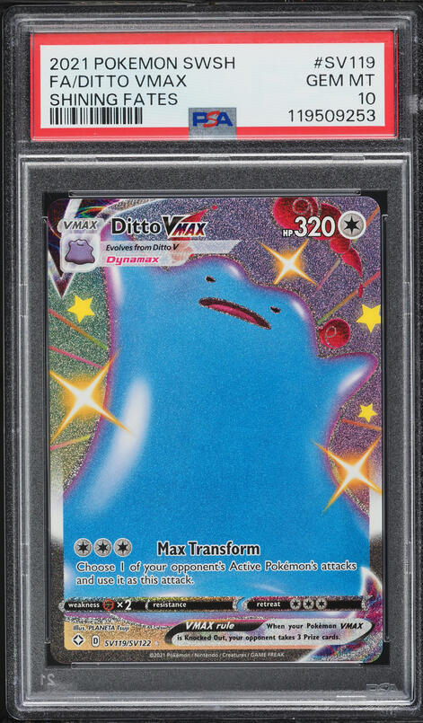 2021 Pokemon SWSH Shining Fates Shiny Ditto VMAX #SV119 PSA 10 GEM MINT on  Fanatics Collect