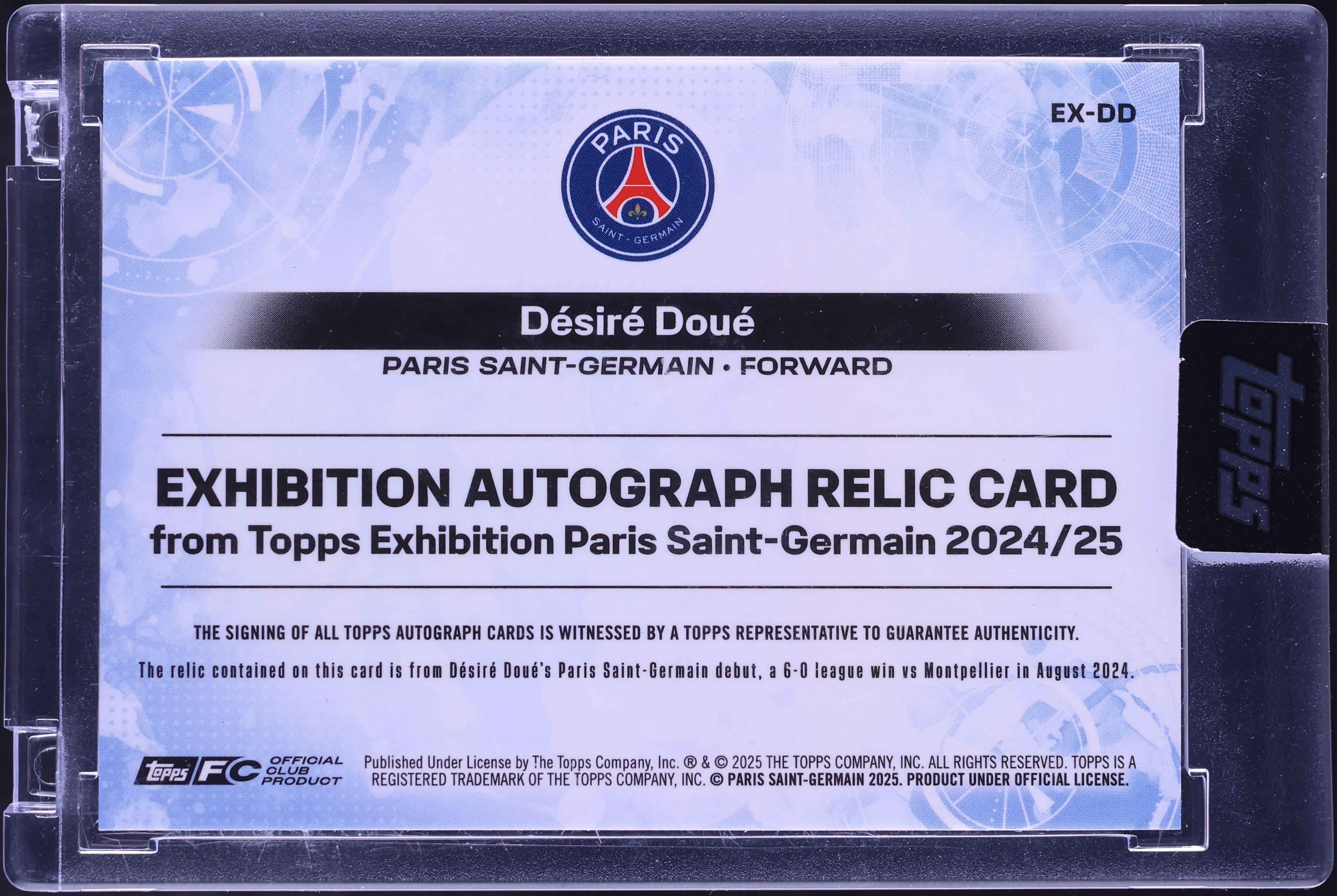 2024 Topps Exhibition Paris Saint-Germain Gold Desire Doue PATCH 