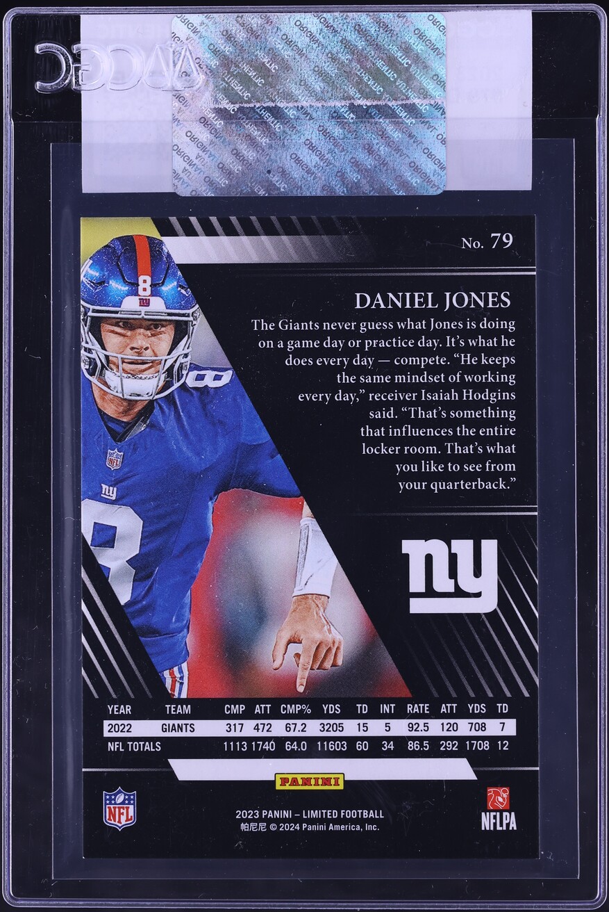 2023 Panini Limited Daniel Jones #79 CGC AUTH