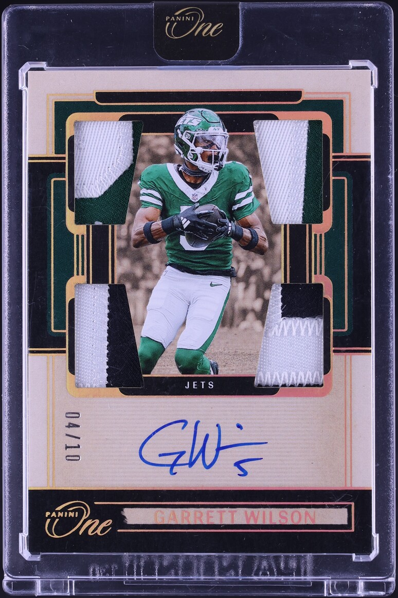 2024 Panini One Quad Gold Garrett Wilson PATCH AUTO /10 #55