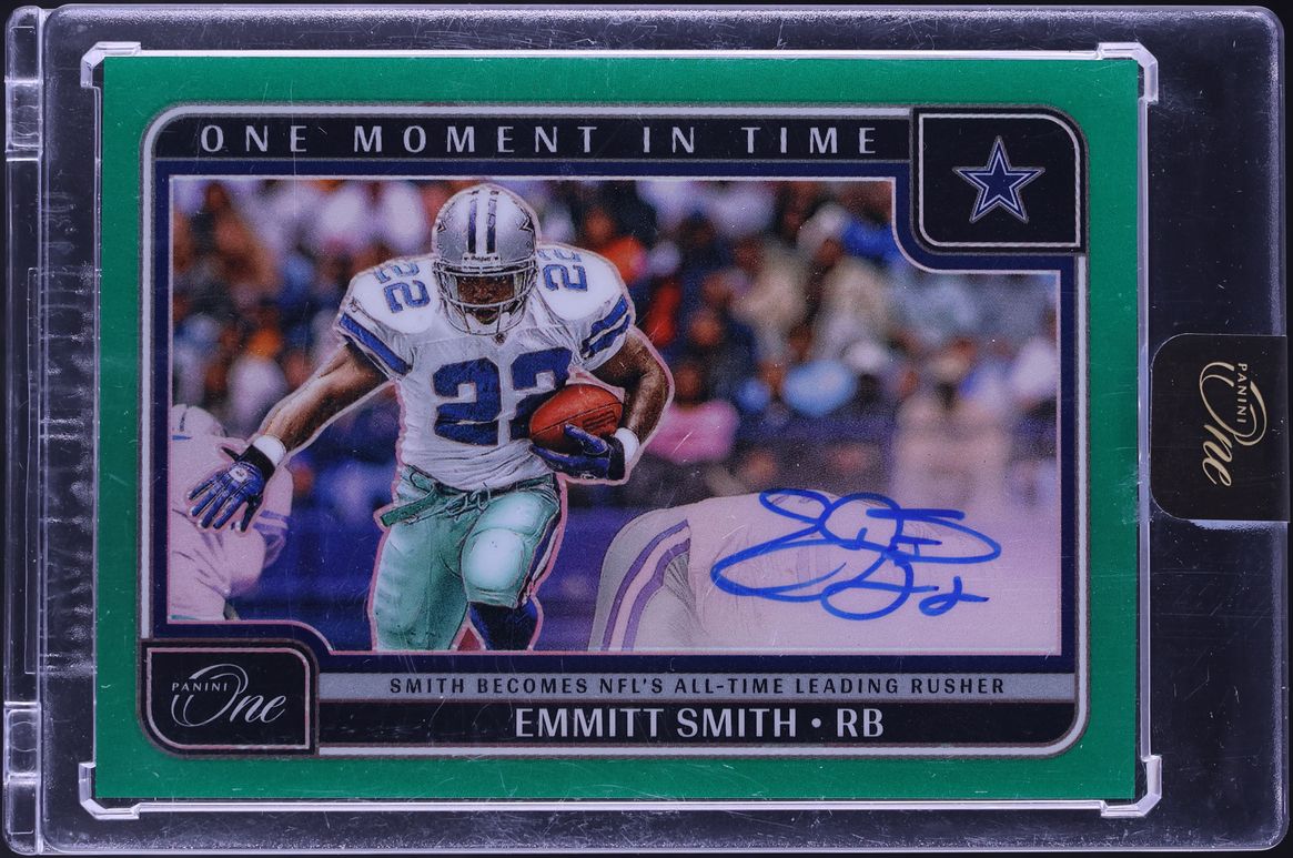 2024 Panini One Moment In Time Green Prizm Emmitt Smith AUTO /40 #382