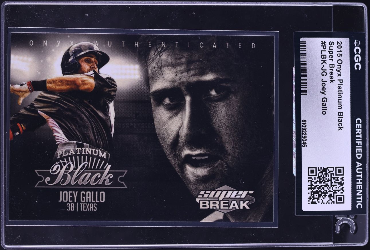2015 Onyx Platinum Black Super Break Joey Gallo ROOKIE #PLBK-JG CGC AUTH