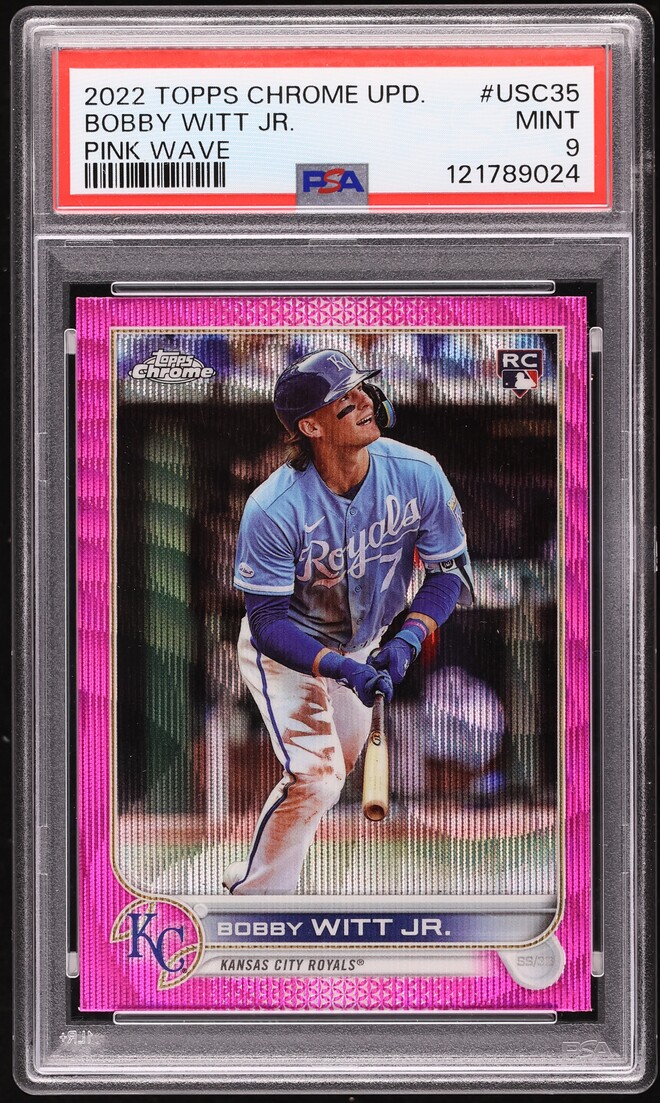 2022 Topps Chrome Update Pink Wave Bobby Witt Jr ROOKIE #USC35 PSA 9 MINT