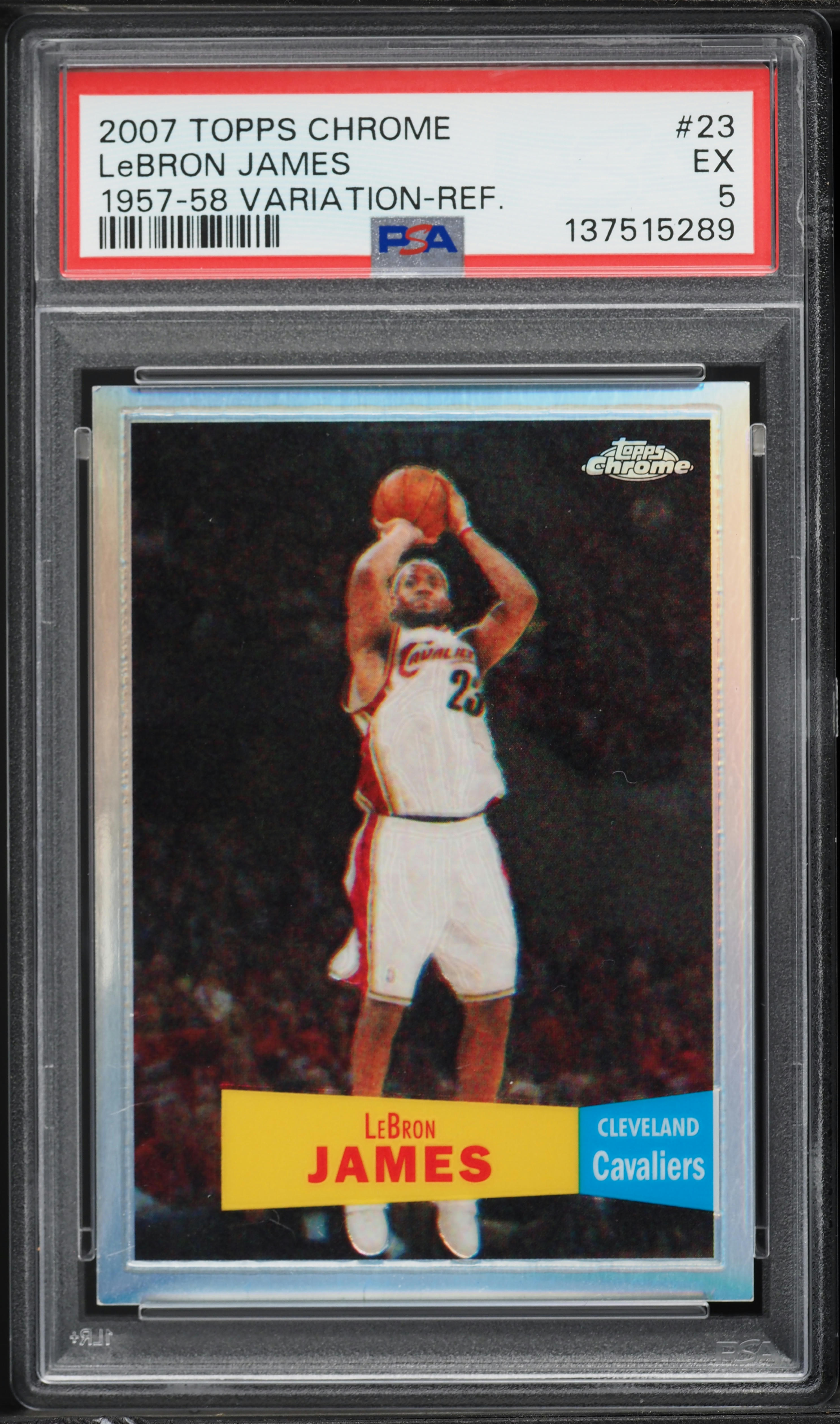 2007 Topps Chrome '57 Variation Refractor LeBron James /999 #23