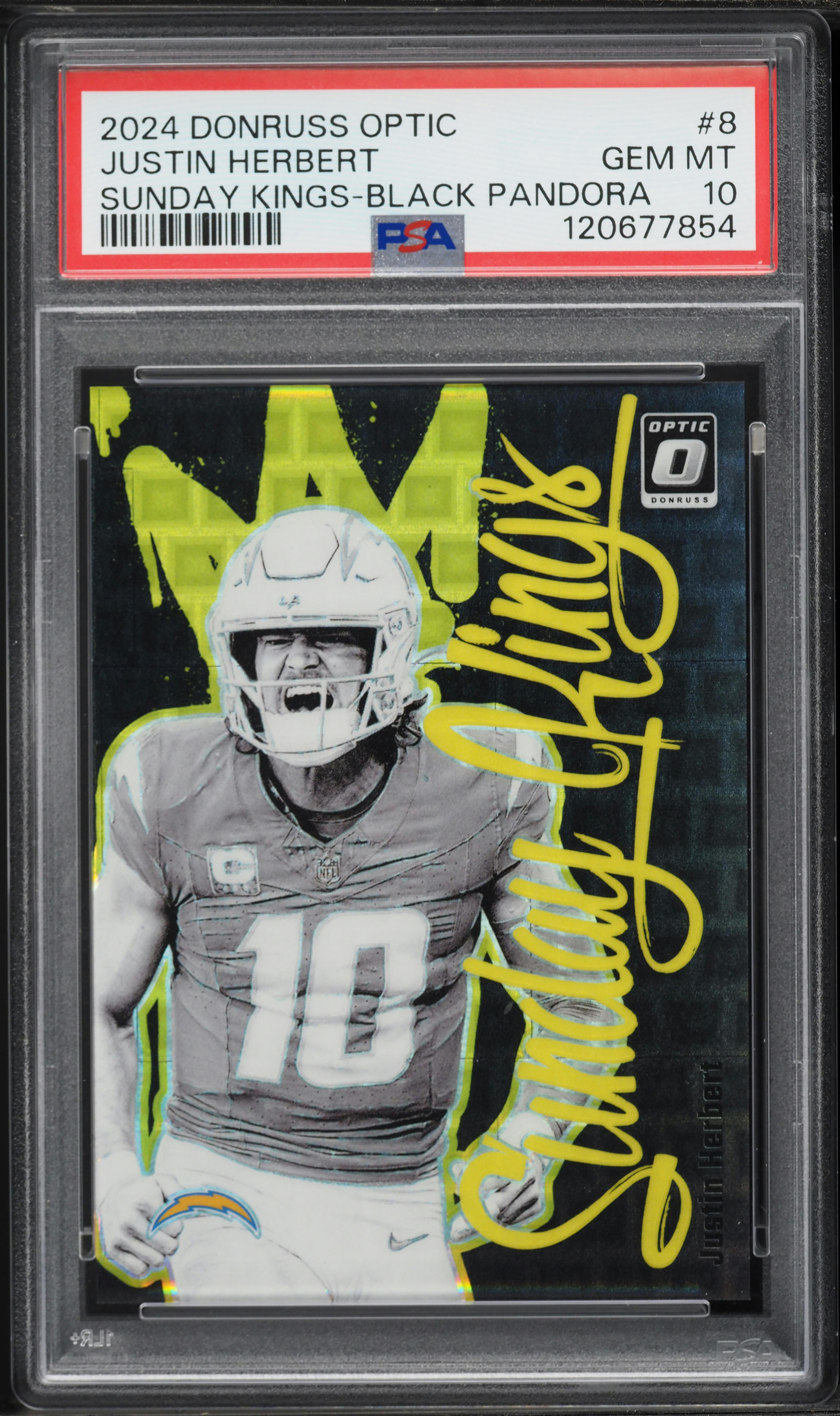 2024 Donruss Optic Sunday Kings Black Pandora Justin Herbert /25