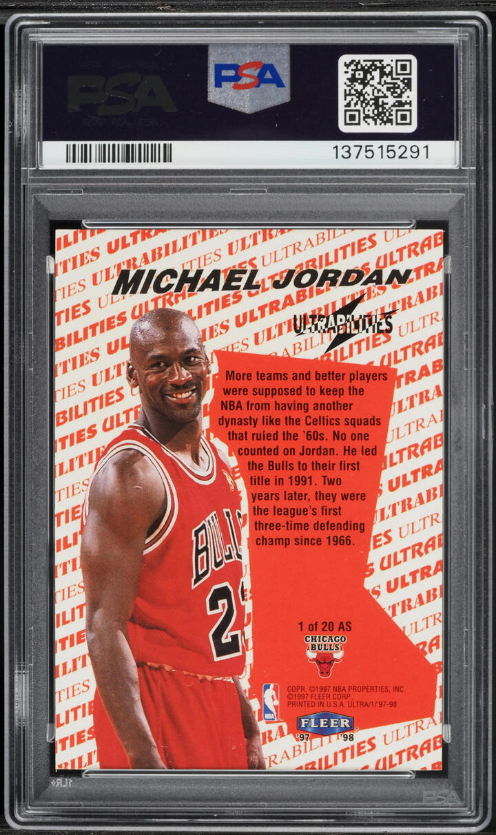 1997 Ultra Ultrabilities All-Star Michael Jordan #1 PSA 7 NRMT on