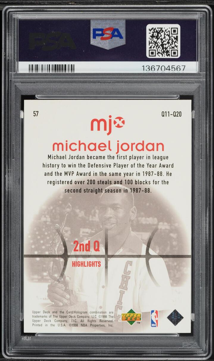1998 Upper Deck MJx Michael Jordan #57 PSA 10 GEM MINT
