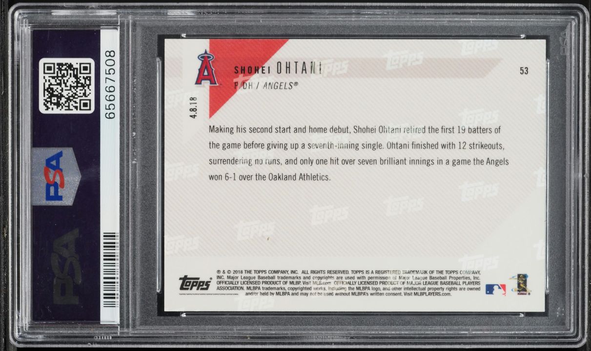 2018 Topps Now Shohei Ohtani ROOKIE #53 PSA 10 GEM MINT